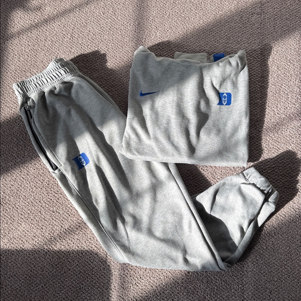 Team Issued Nike Duke Basketball Heather Gray Tracksuit
